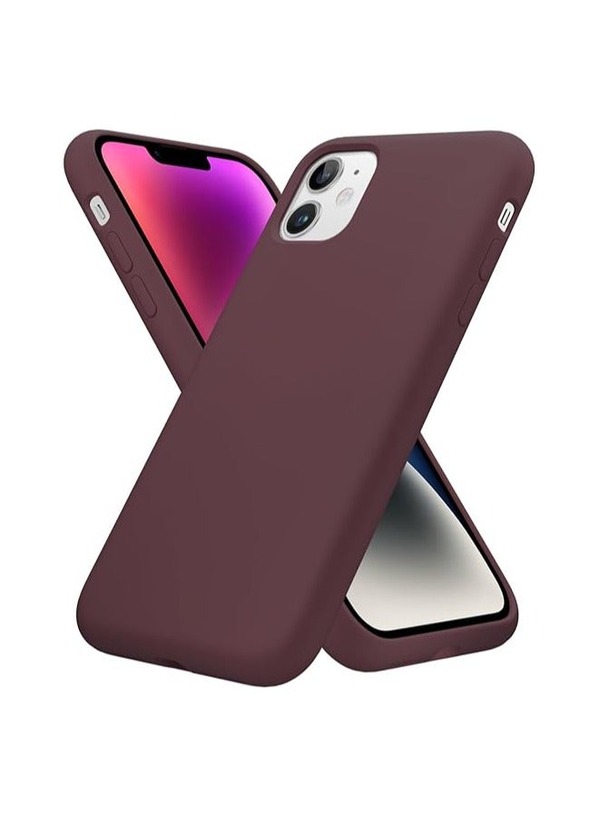 أكاليكس جراب سيليكون متوافق مع iPhone 11، طبقة سيليكون سائلة رفيعة من المطاط الهلامي الناعم المقاوم للصدمات، جراب واقٍ للهاتف مع بطانة من مادة TPU (لون عنابي) - Image 5