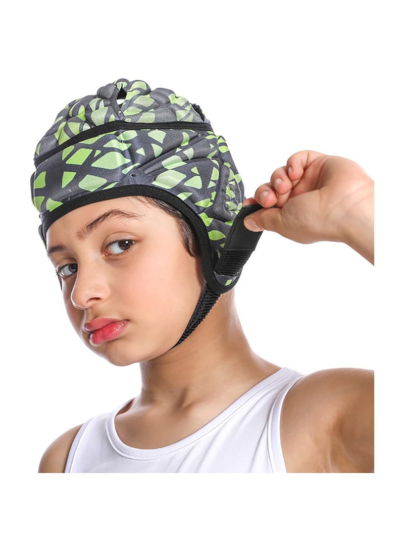 Generic Mult-Color Soft Helmet Flag Football Rugby Goalkeeper Helmet Cap Soft Shell Helmet Soccer Headgear Special Needs Protection for Childrens 4-12 Years  - Image 2