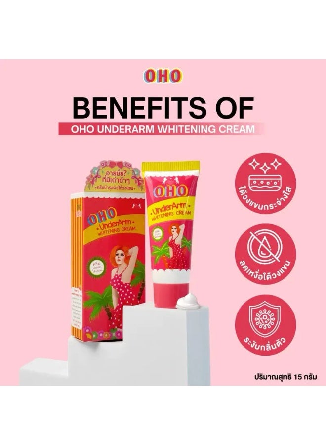 OHO Underarm Whitening Cream for Dark Spots and Odor Removal, Thai Skincare - 15g - Image 3