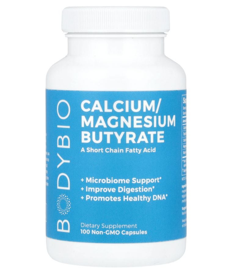 BodyBio Calcium/ Magnesium Butyrate 100 Non-GMO Capsules