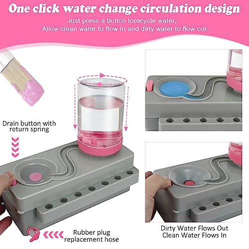 Kardeep Paint Brush Cleaner, Paint Brush Rinser with Drain and Brush Holder, Paint Brush Washer Water Recycling Brush Cleaner Rinse Cup, Paint Brush Cleaner Tool for Acrylic, Watercolor, Water-Based Paints - Image 2