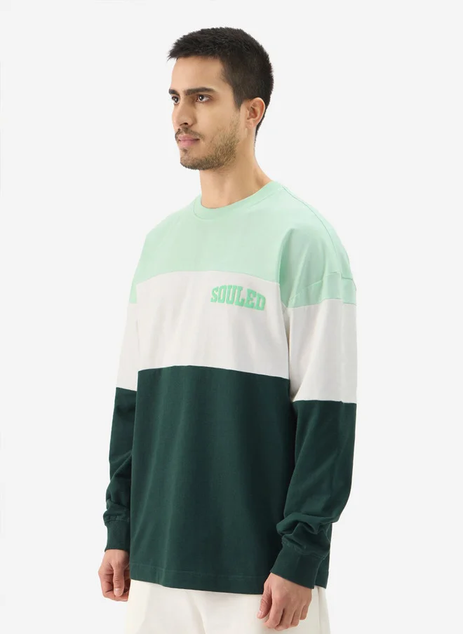 The Souled Store  The Souled Store Men Multicolor Printed Cotton Oversized Full Sleeve T-Shirt  | Best Price UAE