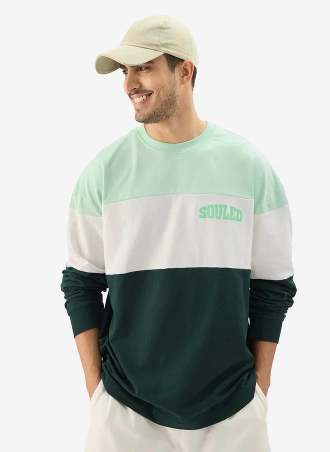 The Souled Store Men Multicolor Printed Cotton Oversized Full Sleeve T-Shirt