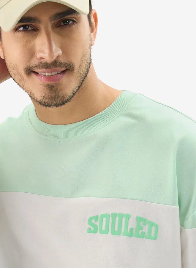 The Souled Store  The Souled Store Men Multicolor Printed Cotton Oversized Full Sleeve T-Shirt  | Best Price UAE