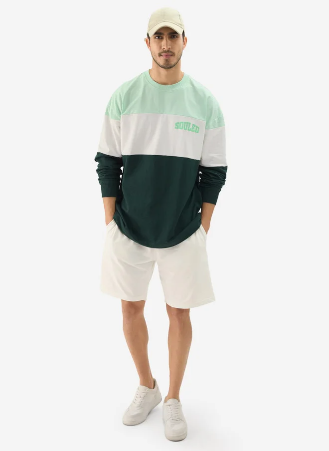 The Souled Store  The Souled Store Men Multicolor Printed Cotton Oversized Full Sleeve T-Shirt  | Best Price UAE