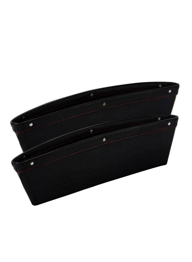 NIBEMINENT 2-Piece Leather Car Organizer