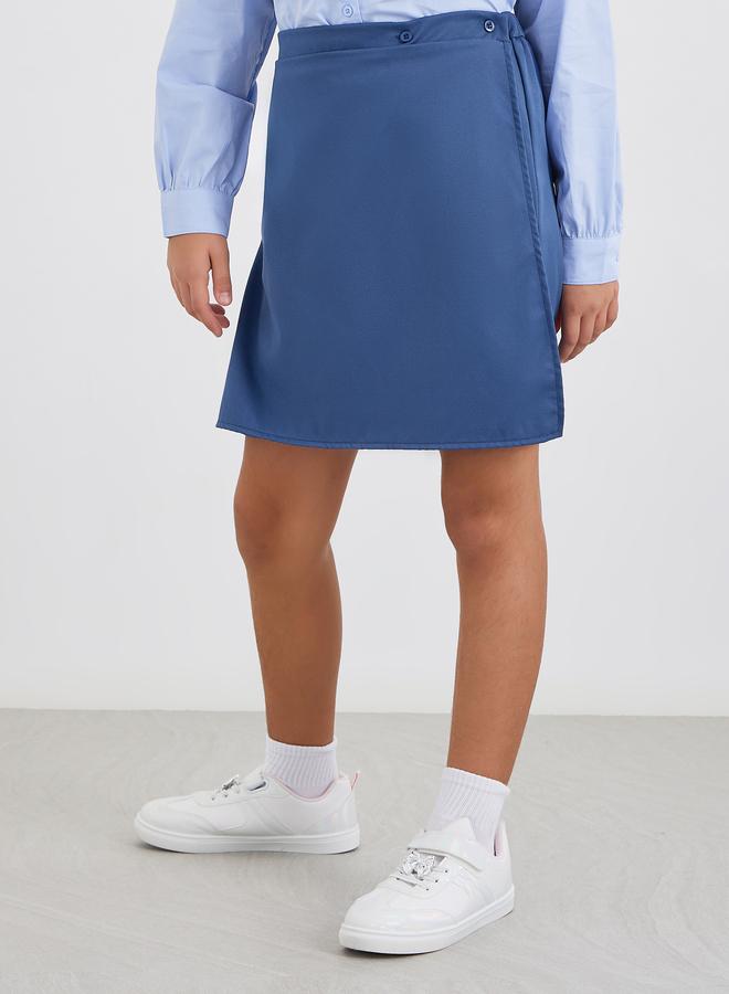 ستايلي سكورت ستايلي جيرلز مدرسي كحلي سادة بأزرار - Image 1