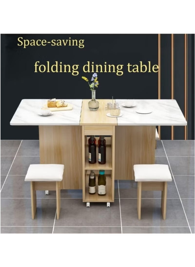 Generic Folding Dining Table Dining Table Removable Folding Dining Table Dining Table Set For 4 Space Saving Dining Table For Tight Spaces With 4 Chairs  - Image 4