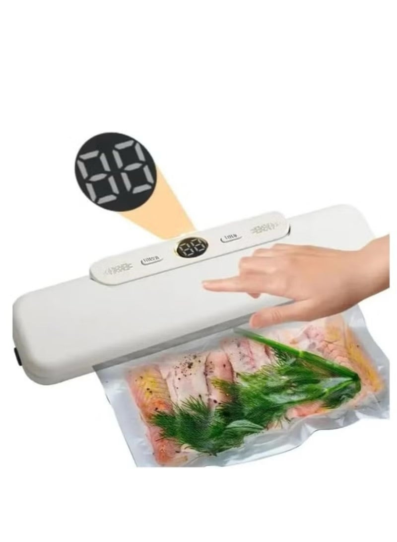 دينكس آلة غلق الأكياس بالتفريغ من DENX بقوة 120 واط ودرجة تفريغ 60 كيلو باسكال مع نظام إيقاف تشغيل تلقائي لحفظ الطعام مع الغلق الحراري للأكياس + 10، DX1782 - Image 2