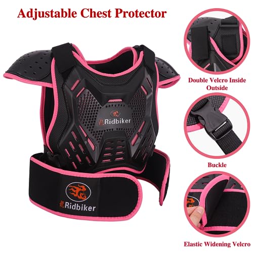 RIDBIKER Kids Dirt Bike Gear Motorcycle Armor, Kids Chest Protector Motocross Motorcycle Protective Gear Body Armor Vest Knee Guards and Elbow Full Body Protection Set for Cycling Skateboard MTB ATV - Image 2
