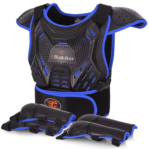 RIDBIKER Kids Dirt Bike Gear Motorcycle Armor, Kids Chest Protector Motocross Motorcycle Protective Gear Body Armor Vest Knee Guards and Elbow Full Body Protection Set for Cycling Skateboard MTB ATV - Image 1