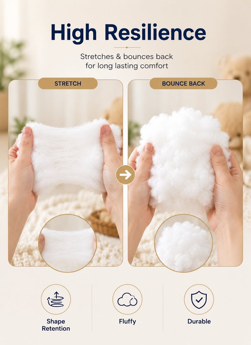 ARISTOCRAT Polyester Fiber Fill | Premium Polyfill Stuffing | Ultra Soft High Loft Cushion & Pillow Filling | Toy, Upholstery & Craft Fiber | Hypoallergenic, Durable & Fluffy (2 kg) - Image 3