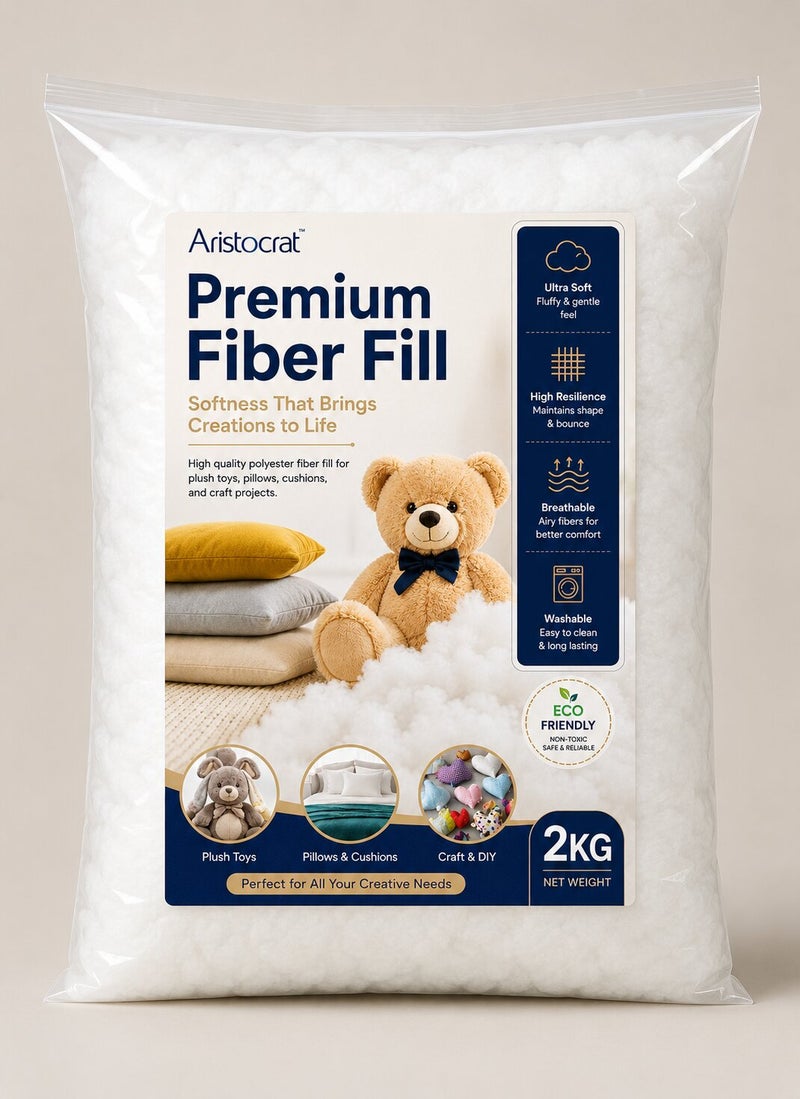 ARISTOCRAT Polyester Fiber Fill | Premium Polyfill Stuffing | Ultra Soft High Loft Cushion & Pillow Filling | Toy, Upholstery & Craft Fiber | Hypoallergenic, Durable & Fluffy (2 kg) - Image 2