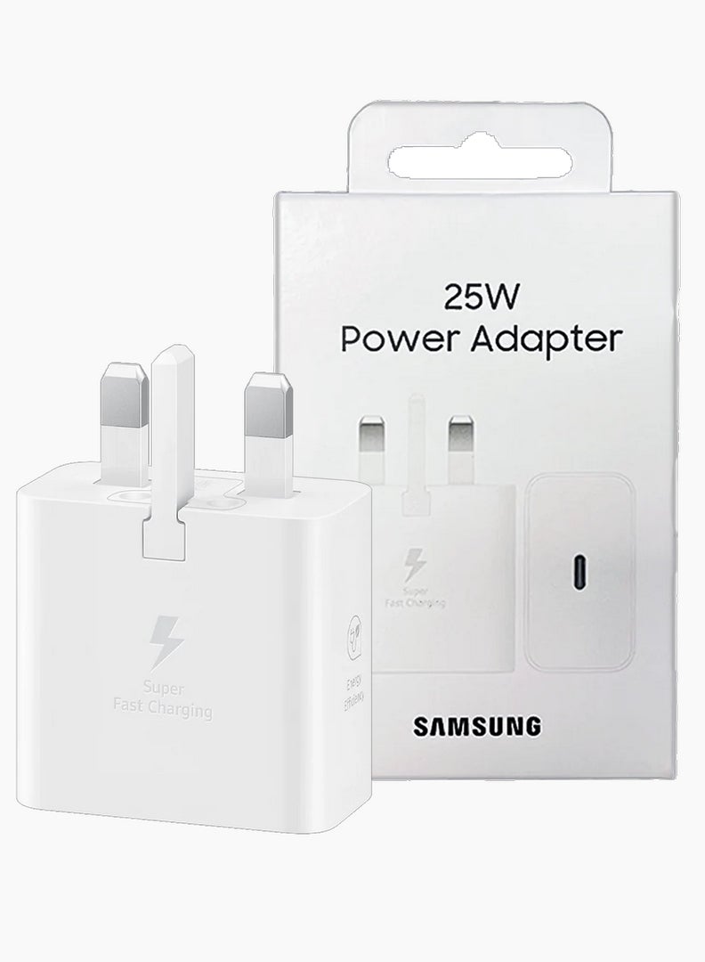 Samsung 25W Adapter 3-Pin USB-C Super Fast Charging Wall Adapter - White - Image 1