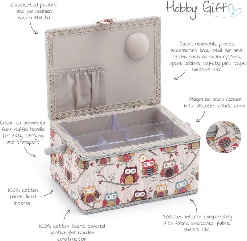 Hobby Gift صندوق تخزين حرفي مليء مسبقًا وحصري للهدايات، يحتوي على مجموعة خياطة مكونة من 94 قطعة، بلون رمادي، رقم المنتج: MRM121F - Image 5
