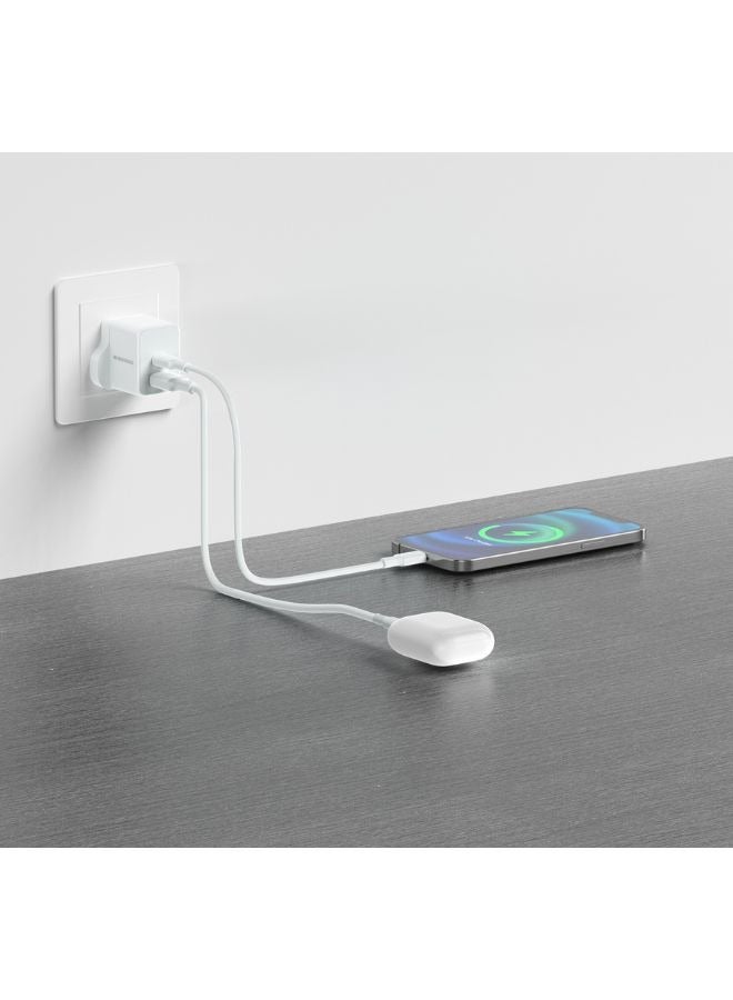 RIVERSONG 20W Dual Port Fast Wall Charger, GaN Tech, PD 3.0 & QC 3.0 Cmpatible, White Color  - Image 4
