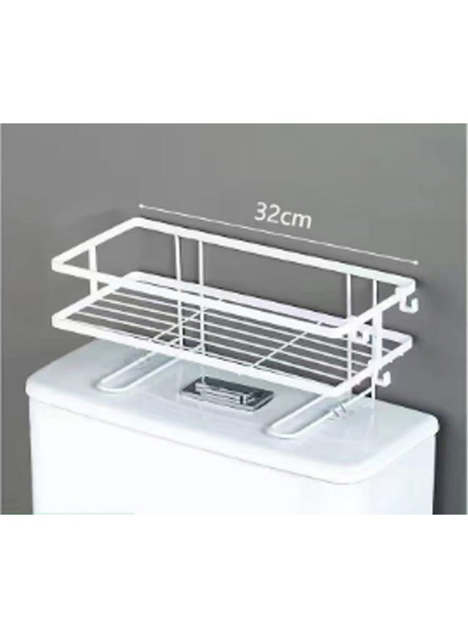 Reelyo Bathroom Organizers 1-Tier Over Toilet Storage, Floating Shelves with 3 Hooks , Wall Mounted Shelf Furniture, Cool Accessories & Decor, Gifts for Women, Mothers Day (White) - Image 2