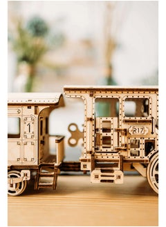 Wood Trick Wood Trick Wooden Toy Train Set with Railway - 34x7″ - Locomotive Train Toy Mechanical Model Kit - 3D Wooden Puzzles for Adults and Kids to Build - Engineering DIY Wooden Models for Adults to Build  - Image 5