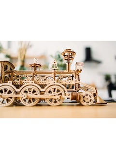 Wood Trick Wood Trick Wooden Toy Train Set with Railway - 34x7″ - Locomotive Train Toy Mechanical Model Kit - 3D Wooden Puzzles for Adults and Kids to Build - Engineering DIY Wooden Models for Adults to Build  - Image 4