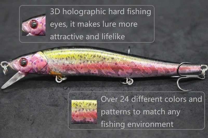 wLure Minnow Crankbait for Bass Fishing Bass Lure Jerkbait Fishing Lures and Tackle Box - Image 4