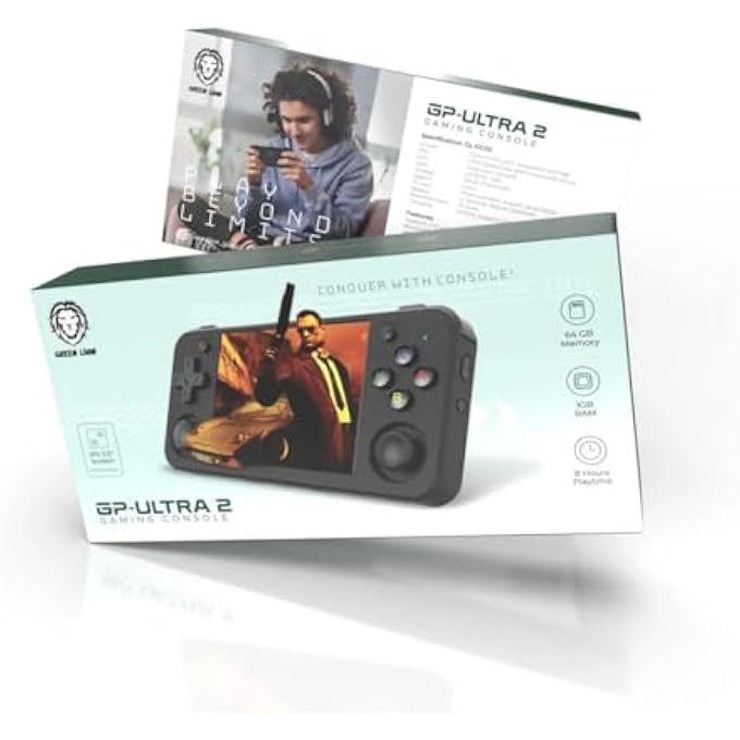 GP-ULTRA 2 GAMING CONSOLE 1GB RAM + 64GB MEMORY, 8HOURS PLAYTIME, 3.5" IPS SCREEN, VIBRATING MOTOR, 3300 MAH BATTERY, TF CARD UP TO 512GB, WIFI ONLINE PAIRING - BLACK - Image 4