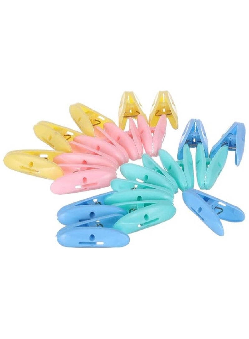 Plastic Clothes Clips Set Of 20 Pieces - Multi Color - Image 3
