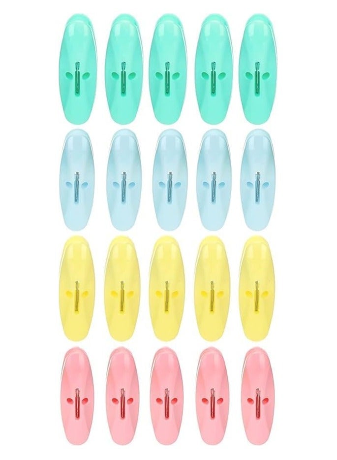 Plastic Clothes Clips Set Of 20 Pieces - Multi Color - Image 4
