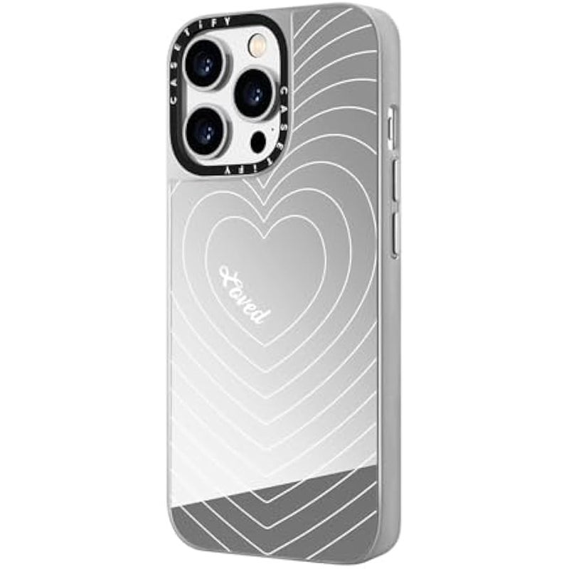 Casetify Mirror Case for iPhone 14 Pro Compatible with Magsafe - Loved Phone Case by Quotes - Silver on Silver - Image 5