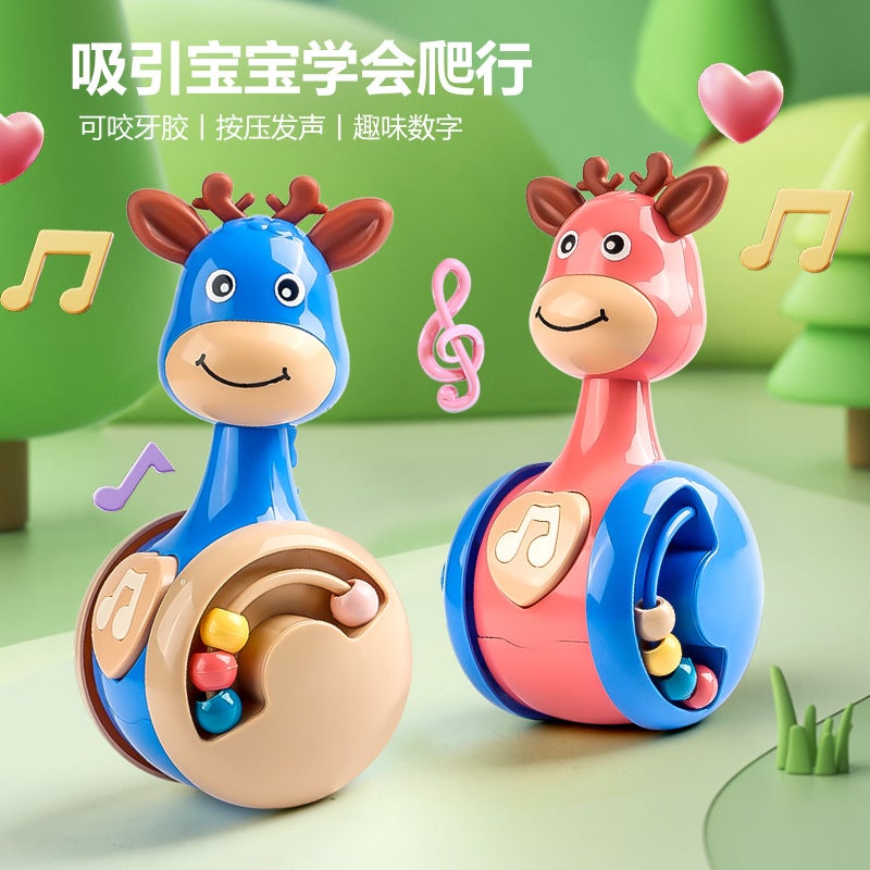 Cartoon Deer & Dinosaur Rattle Toy for Early Development - Image 3