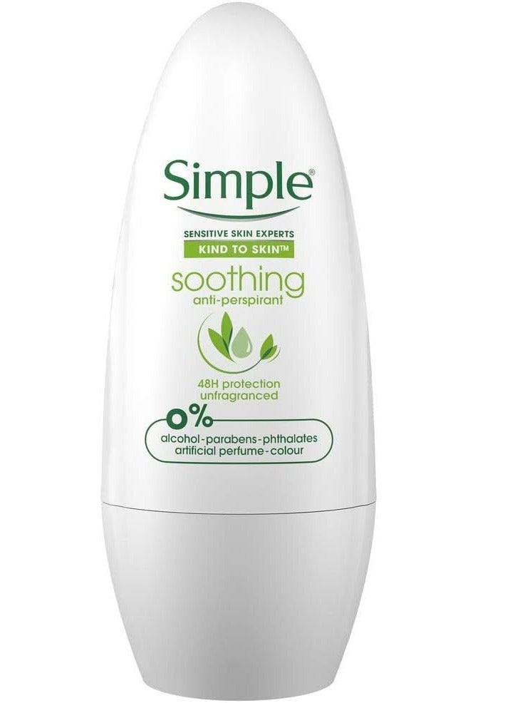 سمبل مزيل العرق رول اون المهدئ الخالي من العطور للنساء 50 مل - Image 1