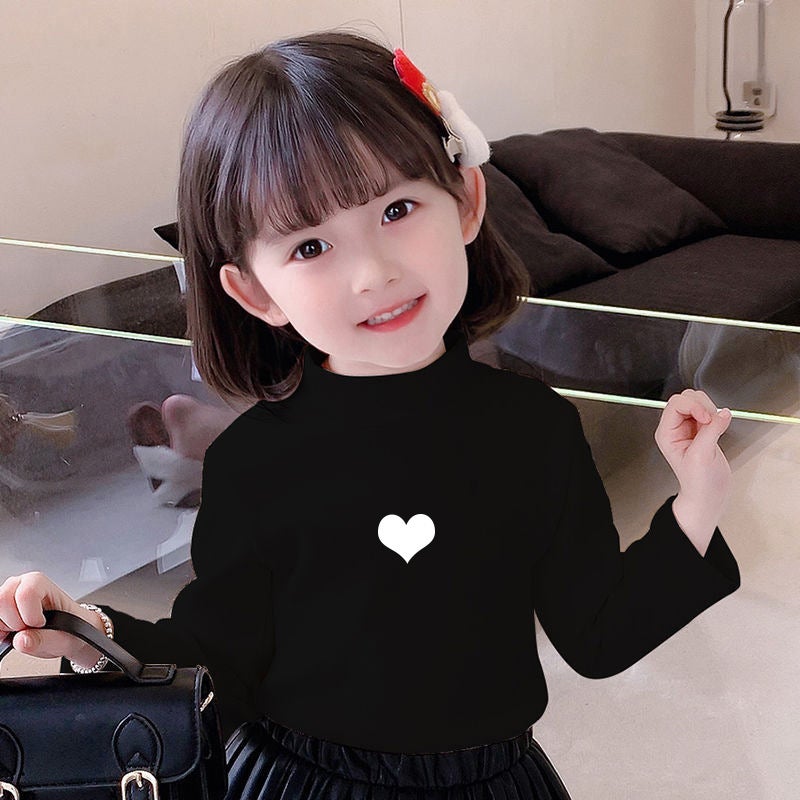 Y2015# Girls De Rong Long Sleeve Shirt Base Shirt Half High Collar Children'S Middle And Big Children'S Fleece-Lined Warm Jacket - Image 2