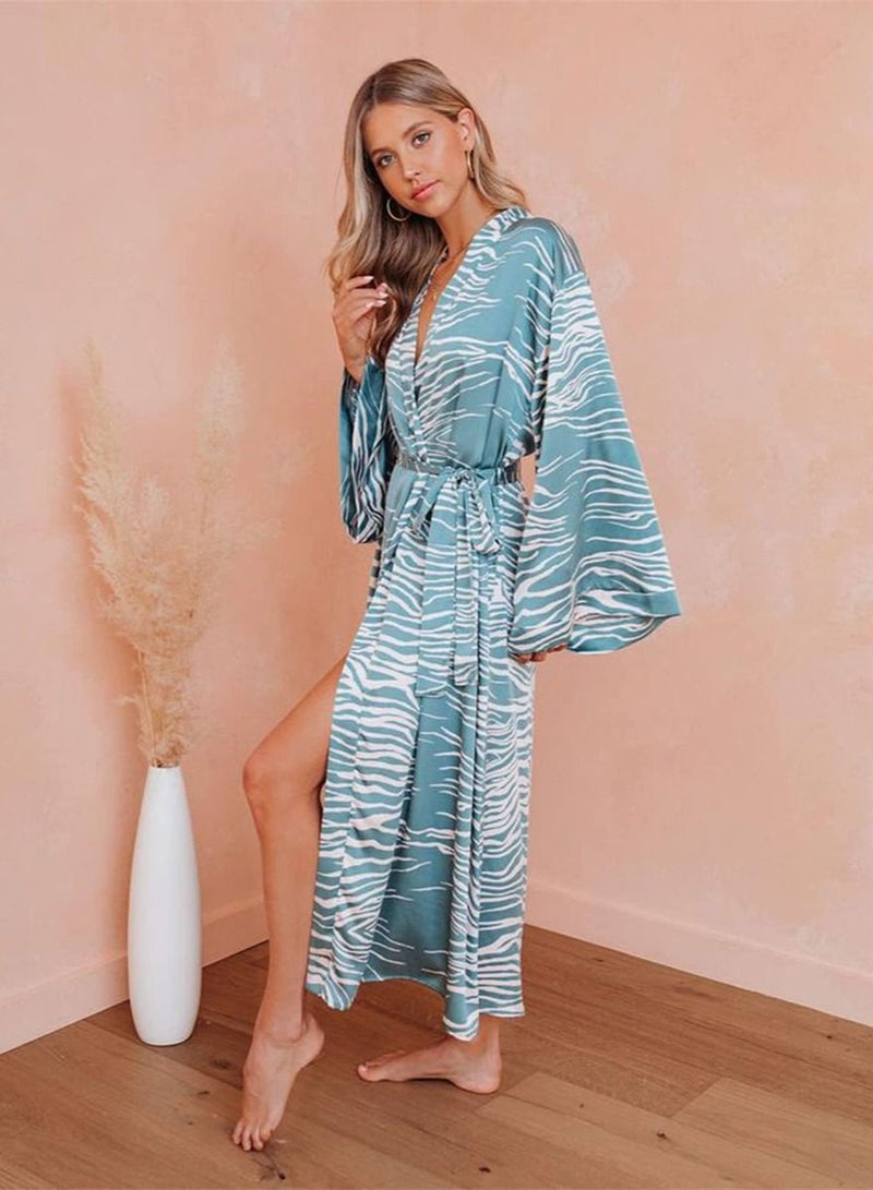 Autumn And Winter Women's Dressing Gown Home Clothes Multicolour