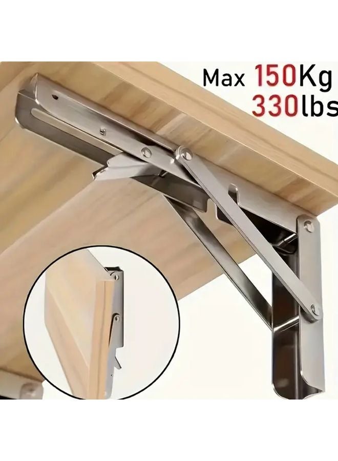 2Pcs 18Inch Heavy Duty Foldable Steel Billy Shelf Support Wall Mounted Triangle - Image 2