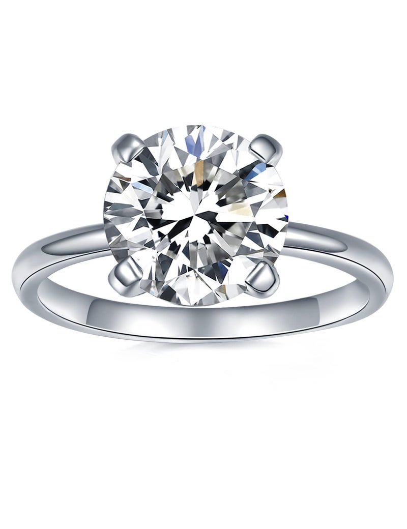 IMOLOVE 3ct Moissanite Engagement Ring Wedding Solitaire Ring for Women Lab Created Diamond Promise Ring for her-6-3CT - Image 1
