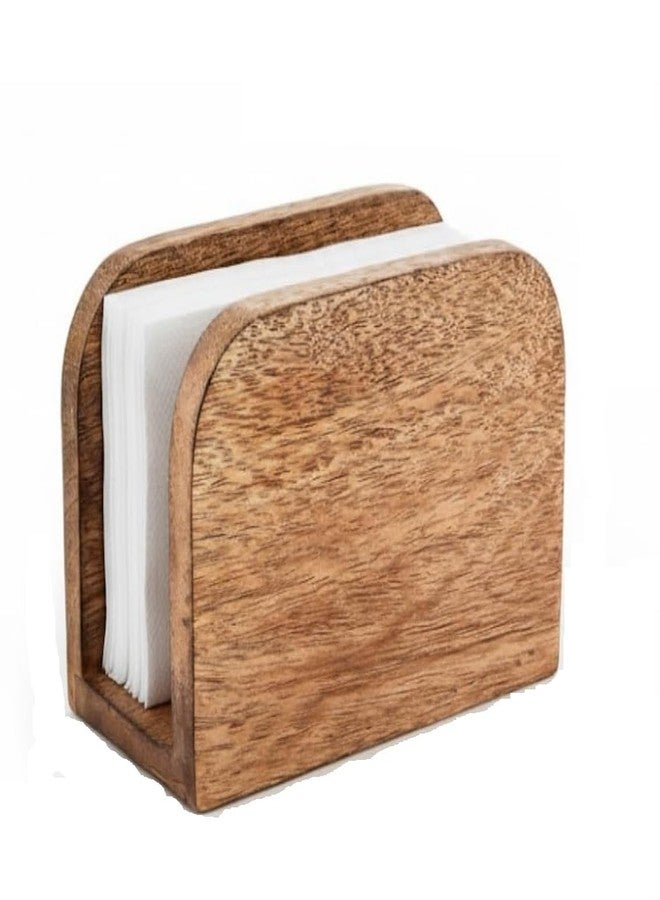 SHAFA IMPEX Mongo Wood Napkin Holder for Kitchen and Dining Room, Standing Dispenser, Table Decor, 5.5"D x 2.5"W x 4"H - Image 1