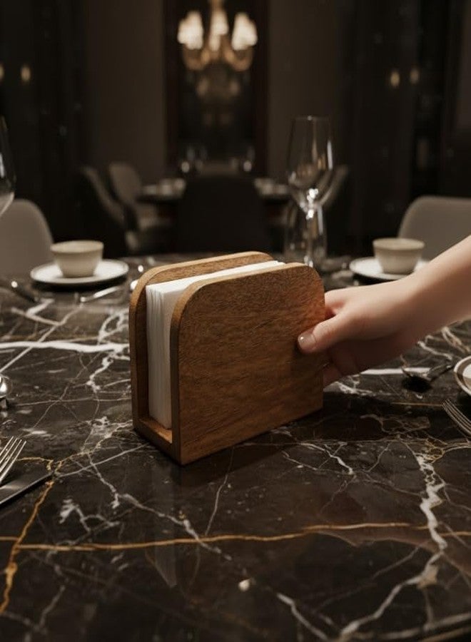 SHAFA IMPEX Mongo Wood Napkin Holder for Kitchen and Dining Room, Standing Dispenser, Table Decor, 5.5"D x 2.5"W x 4"H - Image 4