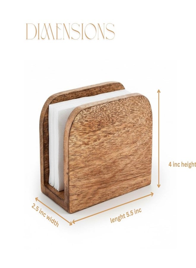 SHAFA IMPEX Mongo Wood Napkin Holder for Kitchen and Dining Room, Standing Dispenser, Table Decor, 5.5"D x 2.5"W x 4"H - Image 3