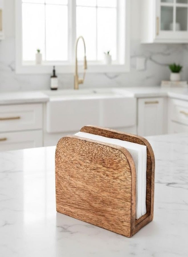 SHAFA IMPEX Mongo Wood Napkin Holder for Kitchen and Dining Room, Standing Dispenser, Table Decor, 5.5"D x 2.5"W x 4"H - Image 5