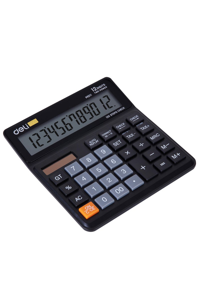 Deli EM01120 12-Digit Calculator - Dual Power, 120- Step Check, 3-Year Warranty, Black - Image 2