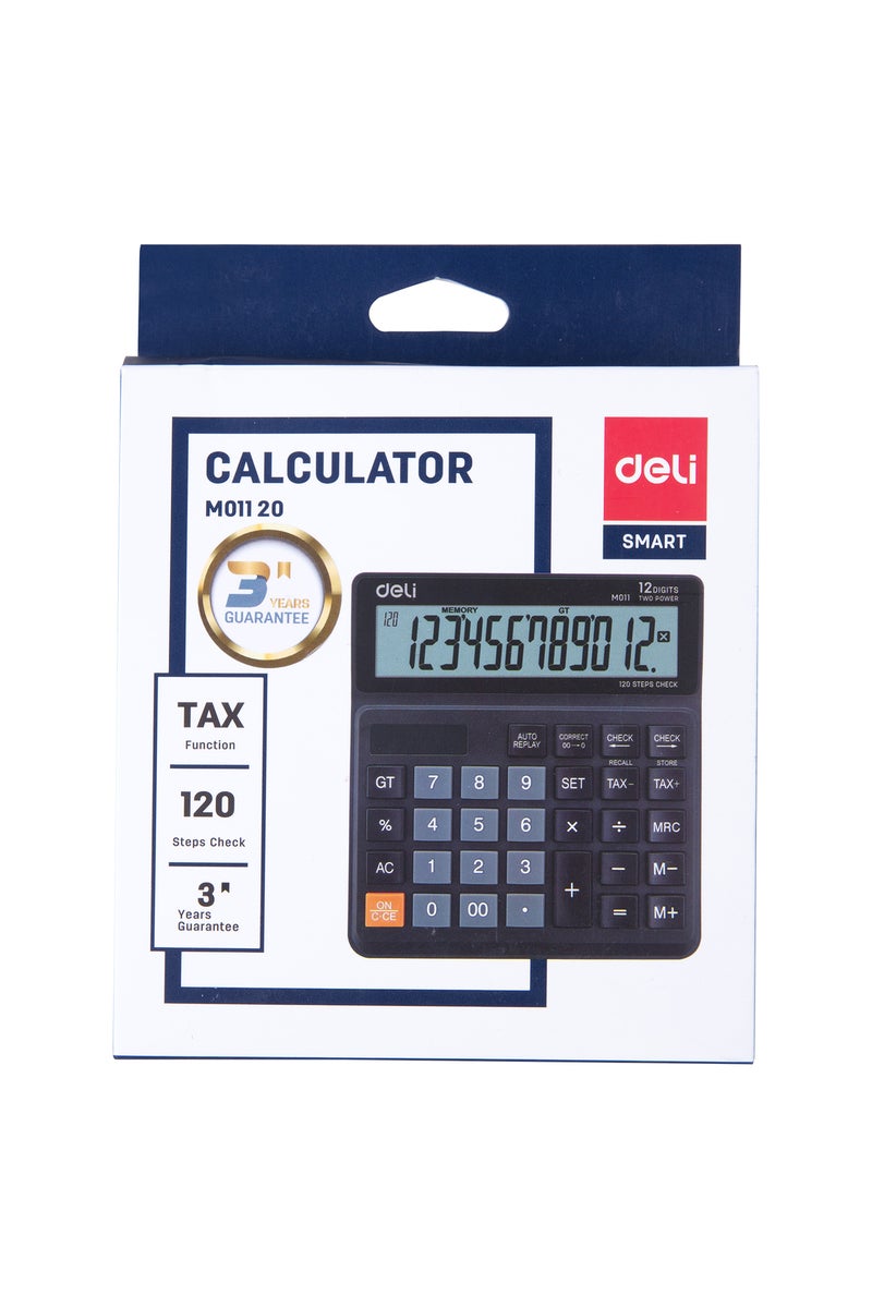 Deli EM01120 12-Digit Calculator - Dual Power, 120- Step Check, 3-Year Warranty, Black - Image 5
