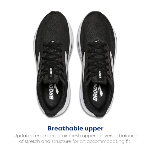 Brooks Men’s Ghost 17 Neutral Running Shoe - Black/Grey/White - 12 Medium - Image 4