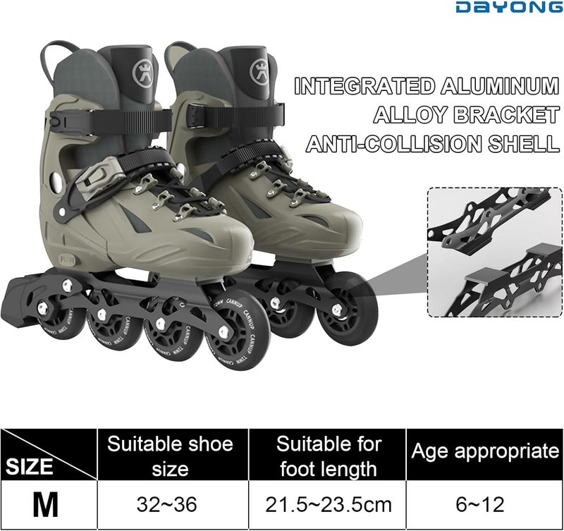 DAYONG Adjustable Inline Roller Skates for Kids with Light Up Wheels - Image 2