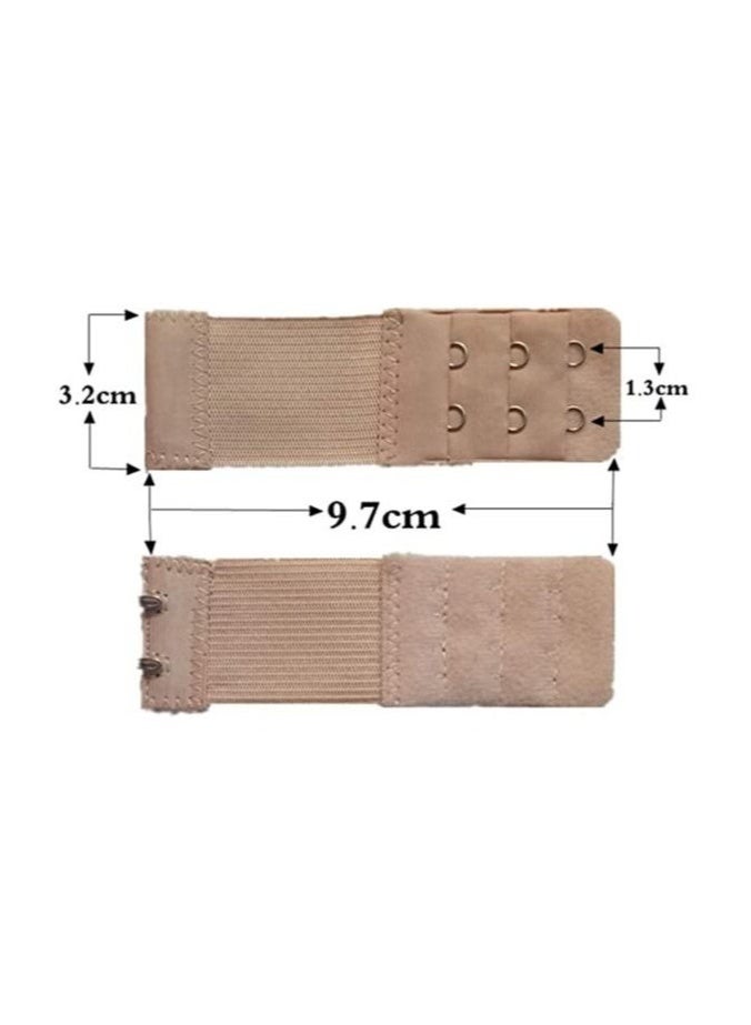 Women Bra Extenders Elastic Bra Strap Extenders 3 Rows 6pcs， 2and3 Hooks for Female Ladies Black Apricot White - Image 4