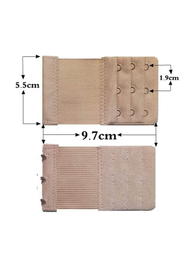 Women Bra Extenders Elastic Bra Strap Extenders 3 Rows 6pcs， 2and3 Hooks for Female Ladies Black Apricot White - Image 5
