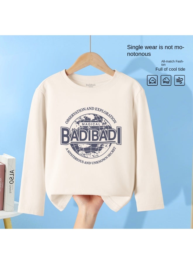Badibadi Children's Long Sleeve T-shirt, 2025 Autumn Boys Cotton Top, Middle & Older Kids Soft Base Layer, Breathable Autumn Fashion Trend - Image 2