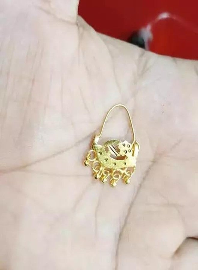 SMARNN Gold Plated Nose Ring and Mang Tikka Maang tikka Set for Women (Style 9) - Image 3