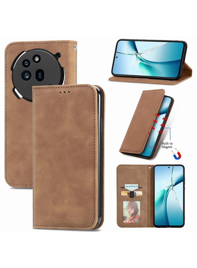 The Bros Case For Nothing Phone 3a Pro Retro Skin Feel Magnetic Flip Leather Phone Case