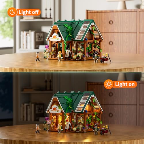 Funwhole FarmStore Lighting BuildingBricks Set Farm Shop LED Light Construction Building Model Set 1523 Pcs for Adults and Teen - Image 5