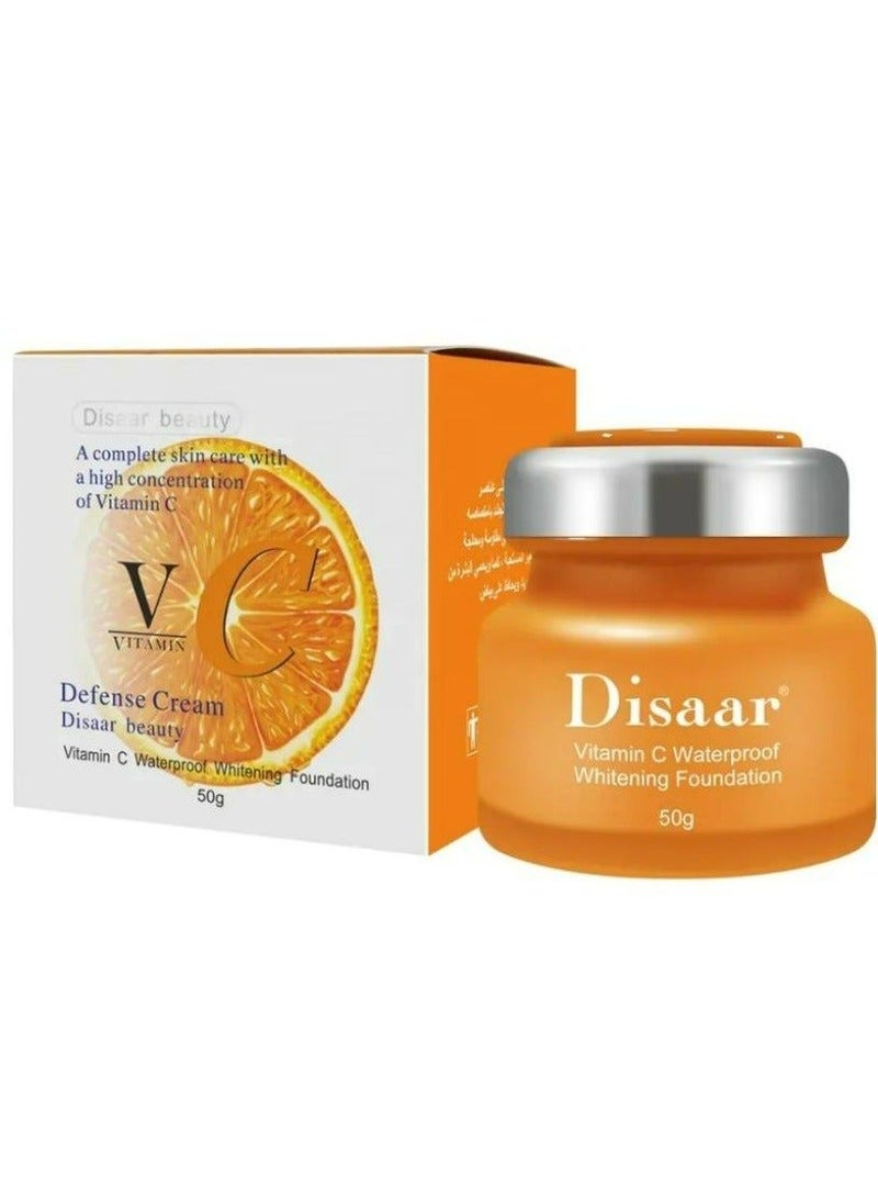 Disaar Vitamin C Waterproof Whitening Foundation, Orange 50g, 2 pieces - Image 3