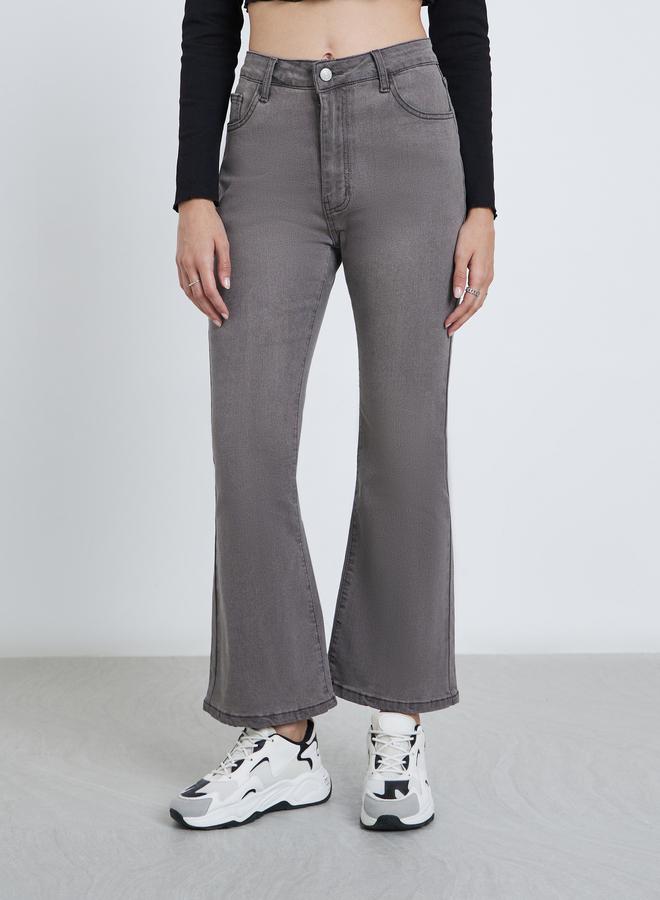 ستايلي جينز بوت كت بخصر متوسط مغسول ستايلي - Image 2